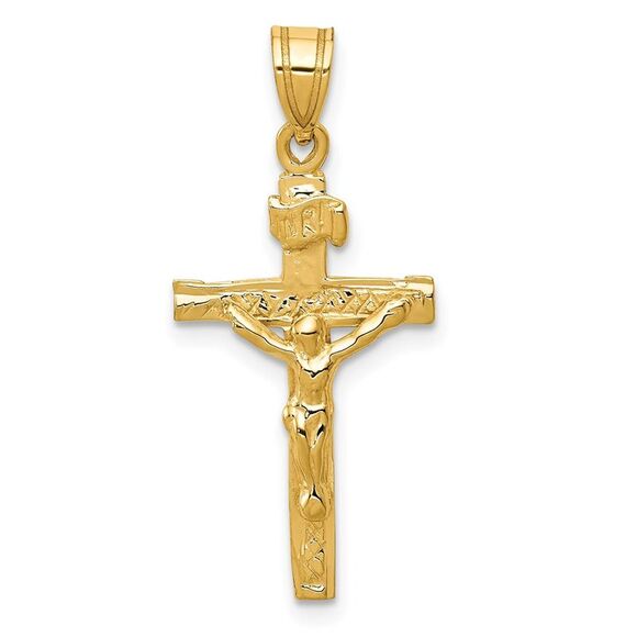 14k Yellow Gold INRI Crucifix Charm